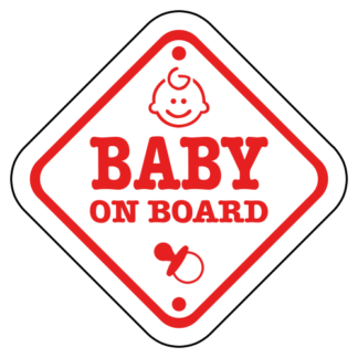 Baby On Board Sign Sticker (Red)